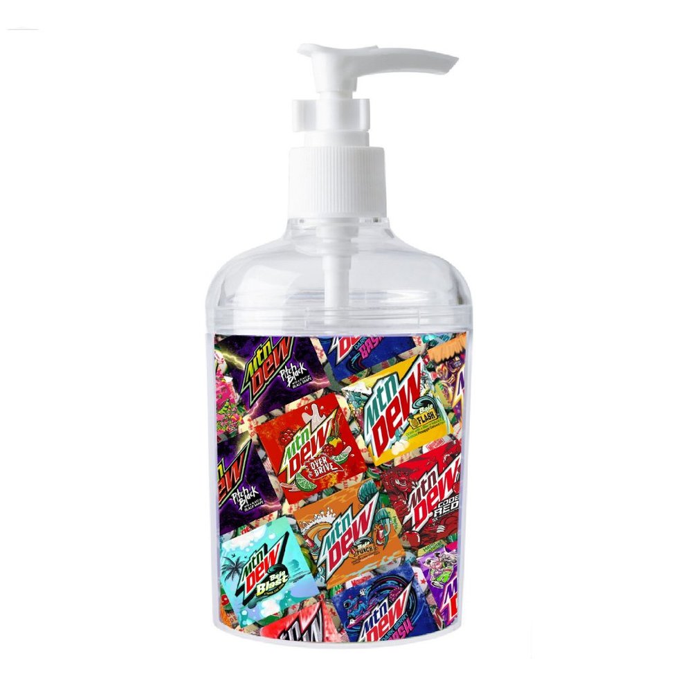 Mtn Dew Variety Pack Flavors Soap / Hand Sani. Refillable Dispenser